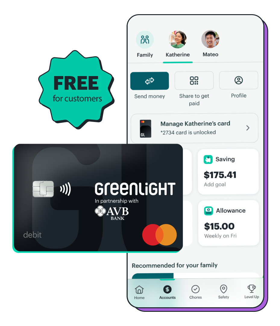 Preview of debit card and app